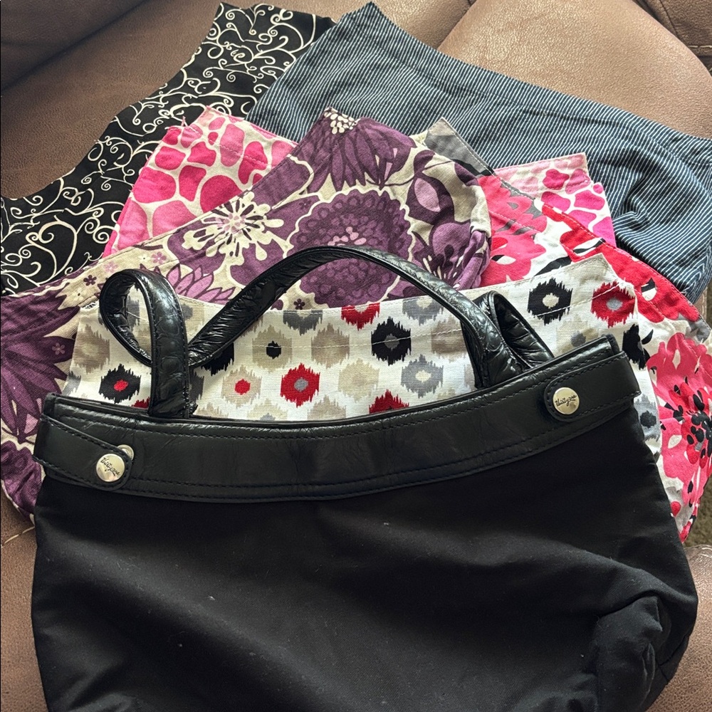 thirty-one Black Shoulder Tote with Leather Trim